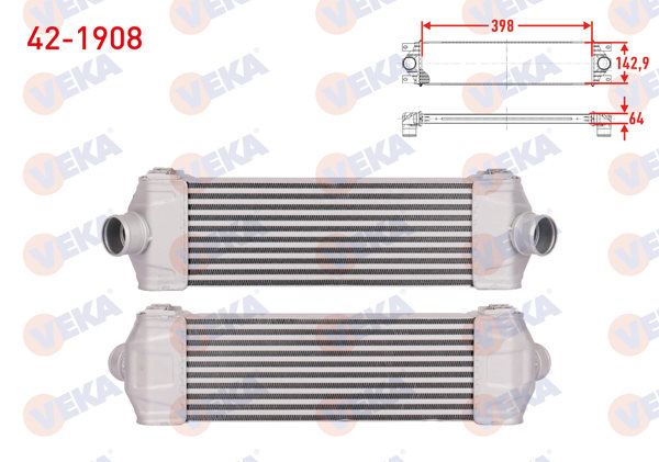 VEKA 42-1908 | Turbo Radyatörü (Intercooler) Ford Transit (V347) 2.2 TDCI (Kısa Tip) 2006-2014