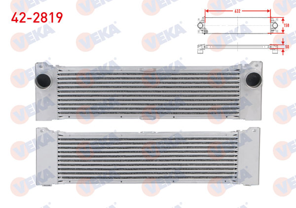 VEKA 42-2819 | Turbo Radyatörü (Intercooler) Mercedes Viano 2.0 CDI-2.2 CDI M-T 2003-2014 / Vito 109 CDI-111 CDI-115 CDI M-T 2003-2014