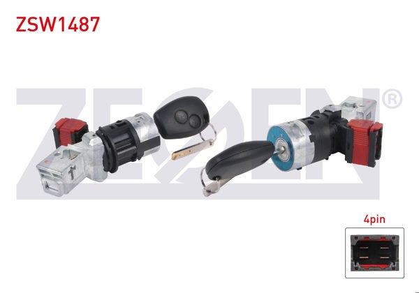 ZEGEN ZSW1487 | Kontak Komple Plastik Soket Renault Clio III 2005-2012 / Kangoo-Fluence-Master III 2008-/ Dacia Logan II-Sandero II 2012 -