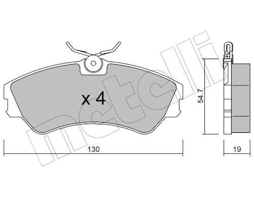 METELLİ 22-0162-0 | Ön Fren Balatası VW Transporter