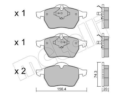 METELLİ 22-0181-1 | Ön Fren Balatası-Kablosuz-(VW Passat 97-00 Audi A4 95-99)