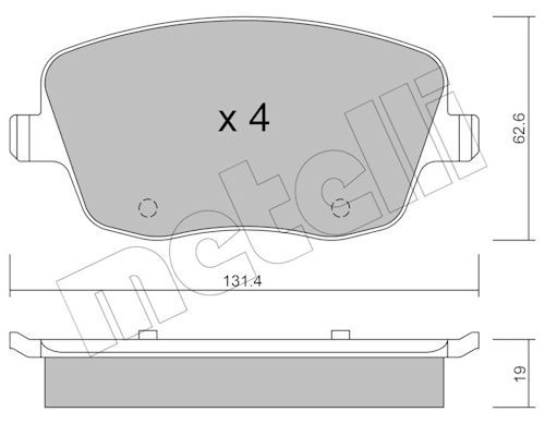 METELLİ 22-0547-0 | Ön Fren Balatası VW Polo 02-10 Seat Ibiza 02-10 Skoda Fabia 00-10