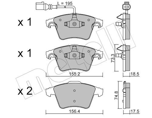 METELLİ 22-0552-1 | Ön Fren Balatası-(VW Transporter 03-10)