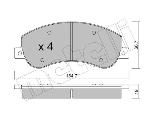 METELLİ 22-0680-1 | Ön Fren Balatası-(VW Amarok 10 -)