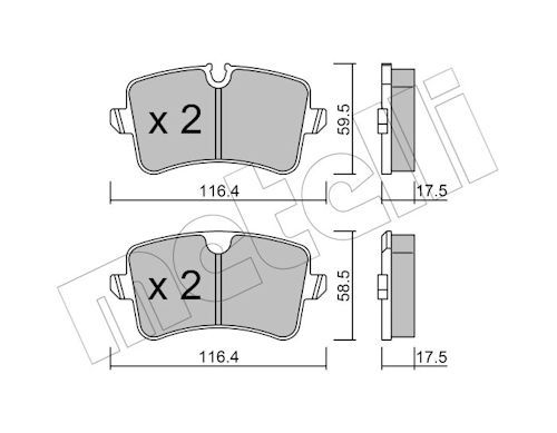 METELLİ 22-0955-0 | Arka Fren Balatası Kablosuz Audi A4 A7 A8