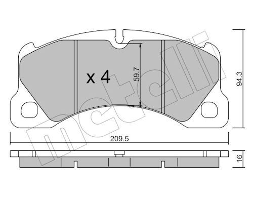 METELLİ 22-0957-0 | Ön Fren Balatası-16mm VW Porsche