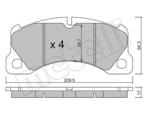 METELLİ 22-0957-3 | Ön Fren Balatası-17mm VW Porsche