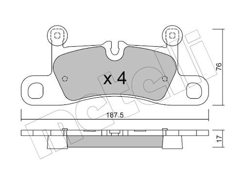 METELLİ 22-0958-0 | Arka Fren Balatası-(VW Touareg 10-18 Porsche Cayenne 10 -)