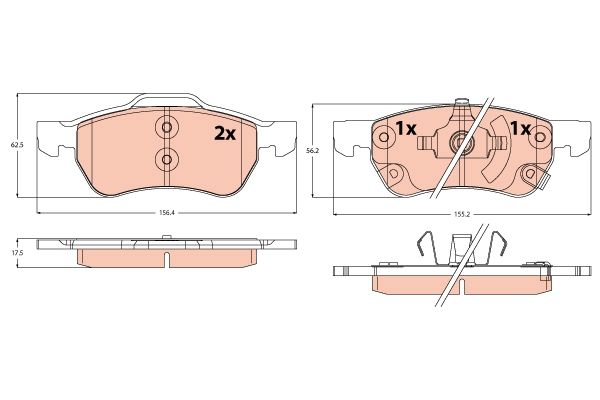 TRW GDB2383 | Fren Balatası Mg Zs Suv 17 -