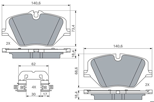 BOSCH 0986460279 | Fren Balatası U-11 X1 18İ Ön