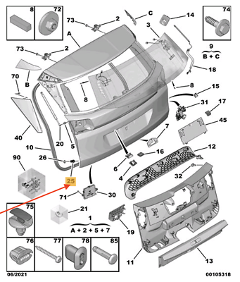 MOPAR (PSA) 9811653780 | Bagaj Kapak Takozu