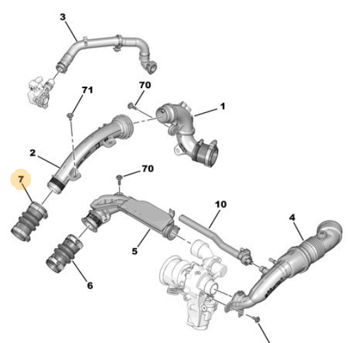 MOPAR (PSA) 9801280680 | Hava Hortum 1.6 1007 207 208 301 C-Elys C4 Cactüs C3 (A51)