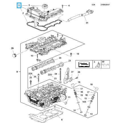 ASPART 8RCO1076 | Külbütör Kapağı Corsa F Combo E Crossland X / 3008-308-5008-508-2008-208 / 1.2