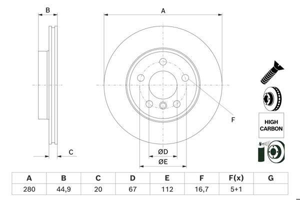 BOSCH 0986479H70 | Disk On 14 > BMW.İ3 Havalandırmalı Kaplamalı | 2 Adet