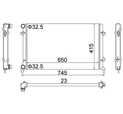 MAGNETI MARELLI 359000300260 | Radyatör 04 > Golf.V-Caddy-Jtta-Psst-Touran 1.6-1.9-2.0 FSI- TDI