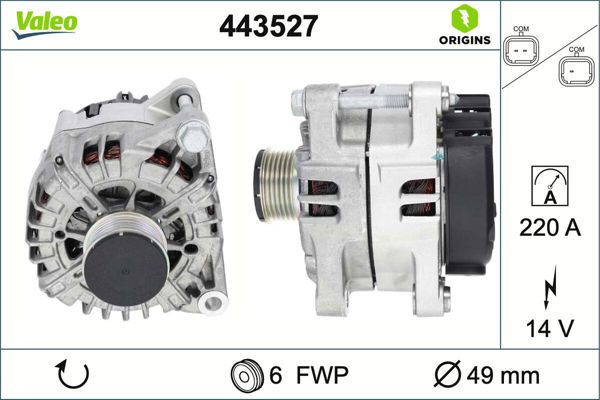 VALEO 443527 | Alternatör Kasnağı 17 > 308-508-3008-5008-Prt-Brl-Combo-Expert-Jumpy 220Ah