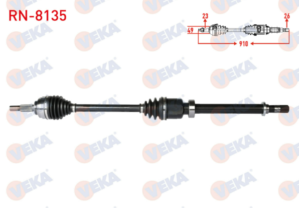 Renault Clio 4  Sağ Aks Komple Veka Marka 