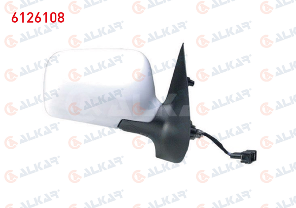 ALKAR 6126108 | Dış Dikiz Aynası Sağ Elektrikli Isıtmalı Astarlı 5 Pin Volkswagen Polo Classic 1995-2002