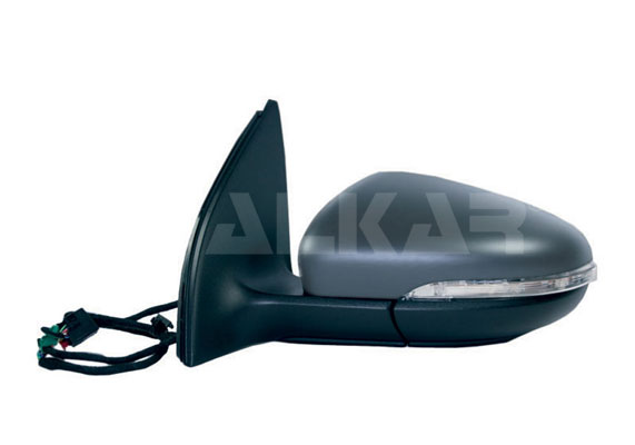 ALKAR 6129124 | Dış Dikiz Aynası Sol Elektrikli Isıtmalı Astarlı Otomatik Katlanır Sinyalli Alt Aydınlatmalı Asferık 9 Pin Volkswagen Golf VI 2009-2012