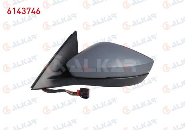 ALKAR 6143746 | Dış Dikiz Aynası Sol Elektrikli Isıtmalı Astarlı Otomatik Katlanır Sinyalli Led 10 Pin Skoda Scala / Kamıq 2019 -