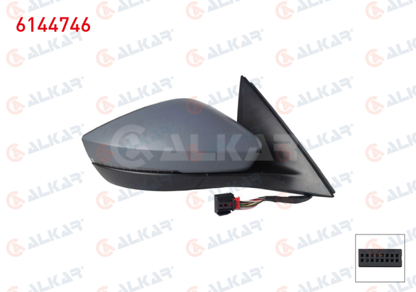 ALKAR 6144746 | Dış Dikiz Aynası Sağ Elektrikli Isıtmalı Astarlı Otomatik Katlanır Sinyalli Led 8 Pin Skoda Scala / Kamıq 2019 -