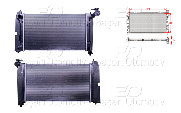 WISCO 3113248-00 | Su Radyatörü Brazing Mt 600X373x16 mm Toyota Corolla 1.4. 1.6 Wtı 01 > Vıdalı