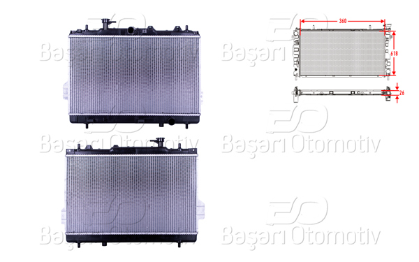 WISCO 3113605-00 | Su Radyatörü Brazing Mt 360X618x26 Hyundai Matrix 1.5Crdı 01 >