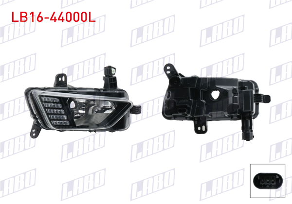 LABO LB16-44000L | Gunduz Farı Sis Farlı Sol Ledlı Volkswagen Polo VI (Aw1, Bz1, Ae1) 2018-2021