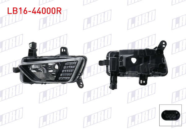 LABO LB16-44000R | Gunduz Farı Sis Farlı Sağ Ledlı Volkswagen Polo VI (Aw1, Bz1, Ae1) 2018-2021