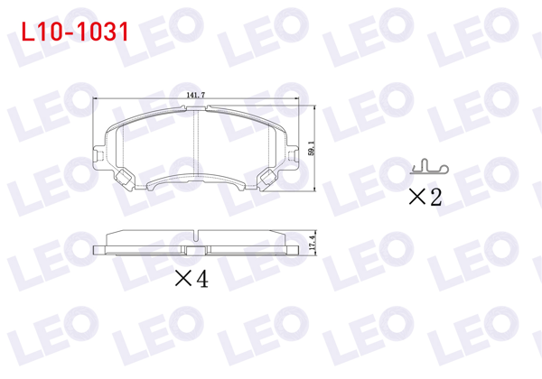 LEO L10-1031 | Fren Balata Ön Nissan Qashqai 2014-/ X-Traıl 2013-/ Renault Kadjar 2015-/ Megane IV 2016-/ Talisman 2015 -