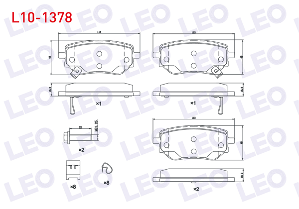 LEO L10-1378 | Fren Balata Ikazlı Arka Mercedes X Serisi (470) X 250 D 2017 -