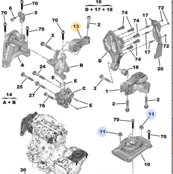 MOPAR (PSA) 9817223080 | Motor Kulak