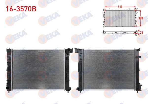 VEKA 16-3570B | Su Radyatörü Brazing Renault Clio V 1.5 Blue DCI 2020 -
