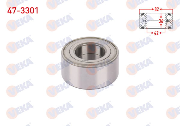VEKA 47-3301 | On Tekerlek Rulmanı Sol-Sağ 42×82X36 Partner 1.6 HDI 206 1.6İ 306 1.4İ