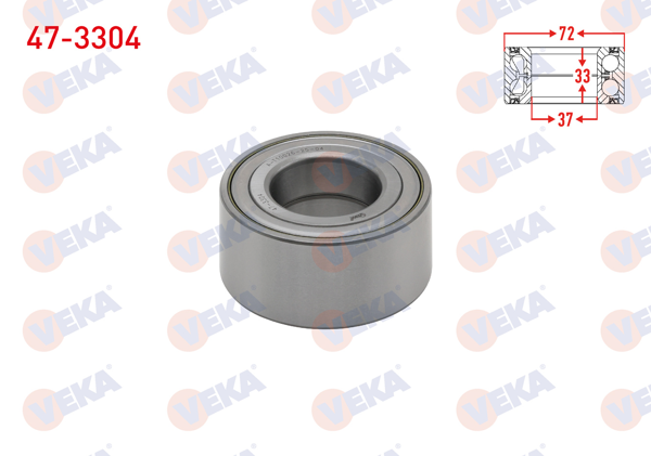 VEKA 47-3304 | Teker Rulmanı Ön ABS Okuyuculu 207 / C2 C3 1.1 1.3 1.4 1.6