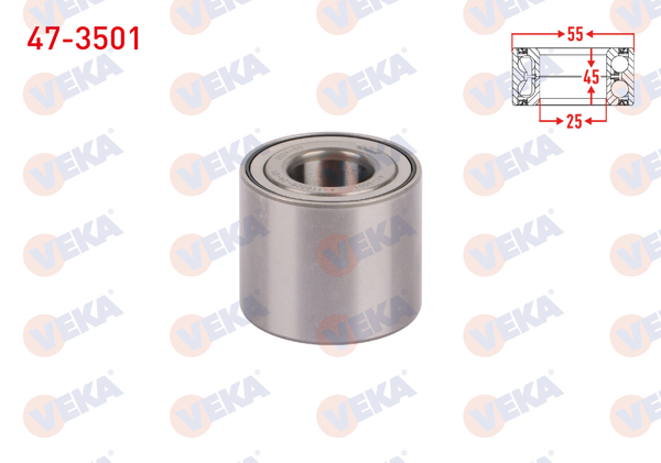 VEKA 47-3501 | Arka Tekerlek Rulmanı Sol-Sağ Renault Clio III 1.5 DCI 2005-2012 / Megane II 2002-2008