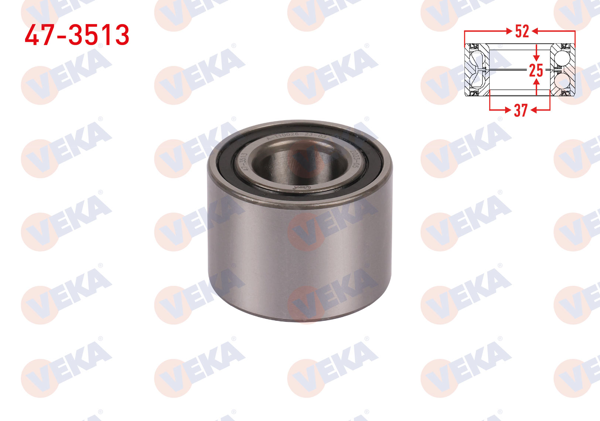 VEKA 47-3513 | Teker Rulmanı Arka 106 205 206 206 306 / C2 C3 Saxo Xsara / Clio Megane R11 R19 R9 Twingo