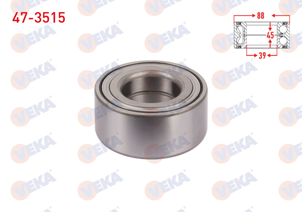 VEKA 47-3515 | On Tekerlek Rulmanı Sol-Sağ ABS Okuyuculu 45×88X39 Renault Traffic II 1.9 DCI-2.5 DCI 2001-2014 / Opel Vivaro 1.9 Dı-2.5 Dtı 2002-2014