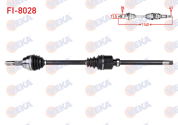 VEKA FI-8028 | Komple Aks Sağ On Fiat Ducato (250) 2.3 Mjt Uzunluk 1140mm 2006-2014