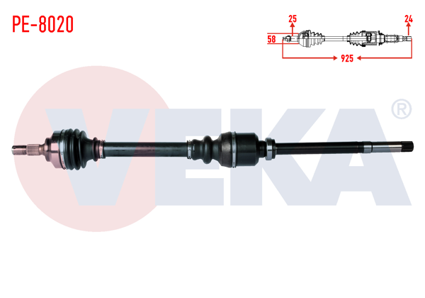 VEKA PE-8020 | Komple Aks Sağ Ön Peugeot Partner Tepee 1.6 HDI 925mm 2008-