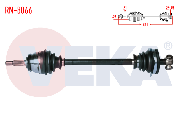 VEKA RN8066 | Komple Aks Sol Ön Dacia Logan 1.4 04-12