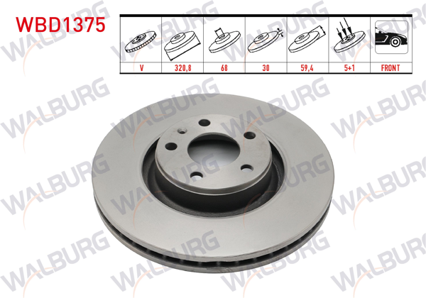 WALBURG WBD1375 | Fren Diski VW A6 Ön 04-321X30 | 2 Adet