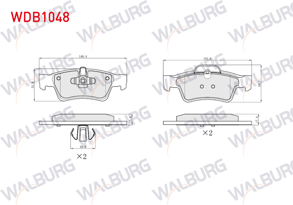 WALBURG WDB1048 | Fren Balata Arka Mercedes Ml 2005-/ R Serisi (W251,V251) R 320 CDI 2006-/ R Serisi (W251,V251) R 350 2006-/ R Serisi (W251,V251) R 500 2006 -