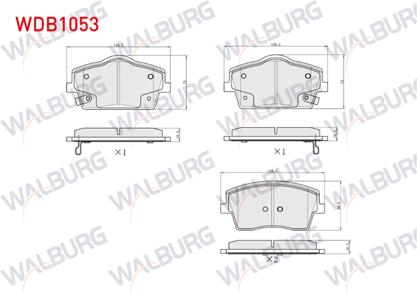 WALBURG WDB1053 | Fren Balata Ön Volvo Xc40 2018 -