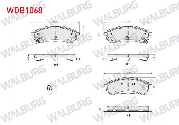 WALBURG WDB1068 | Fren Balata Arka Ford Ranger 2.0 Ecoblue 2019-/ 3.2 TDCI 2011 -