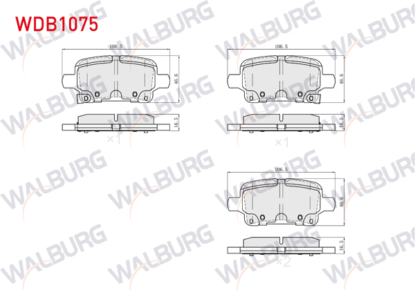 WALBURG WDB1075 | Fren Balata Arka Opel Insignia B 17-18-20 Jant 2017 -
