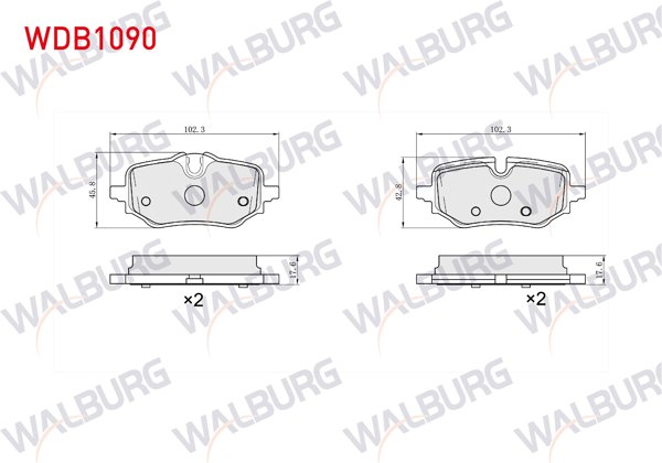 WALBURG WDB1090 | Fren Balata Arka BMW X1 (U11) 2022-/ BMW 2 (U06, F45) Actıve Tourer 218İ 2021 -