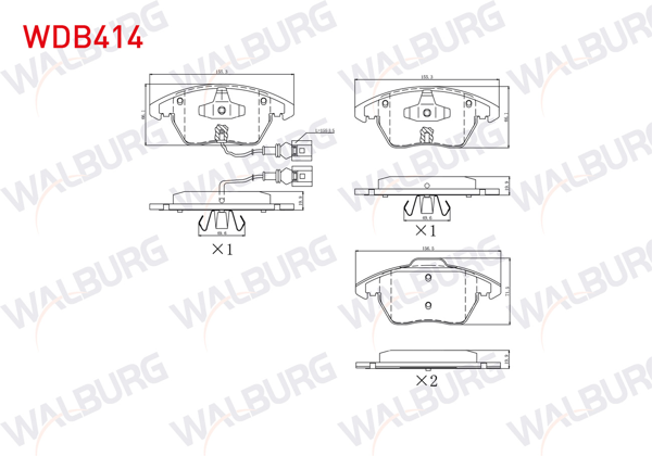 WALBURG WDB414 | Fren Balatası VW Caddyııı / Golf V / Passat 05-Ön