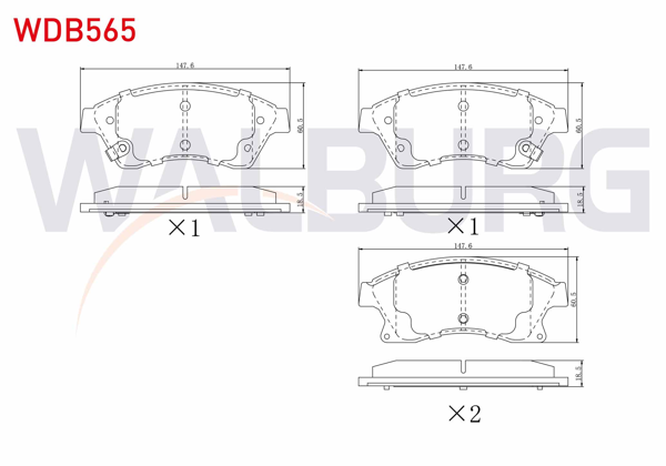 WALBURG WDB565 | Fren Balatası Opel Astra J Aveo T300 Cruze Ön