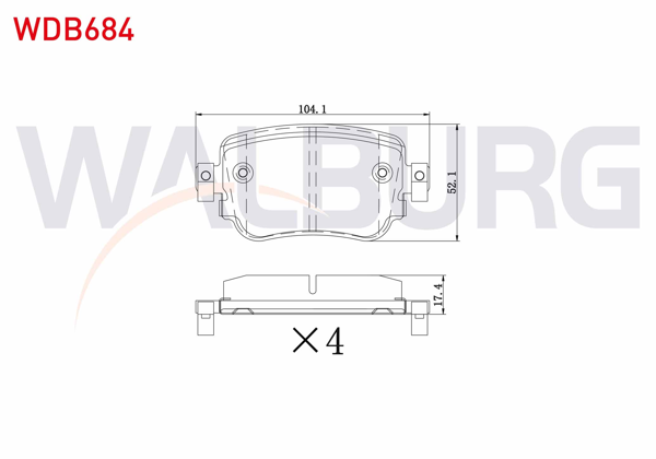 WALBURG WDB684 | Fren Balatası Arka 2.0 TDI Caddy